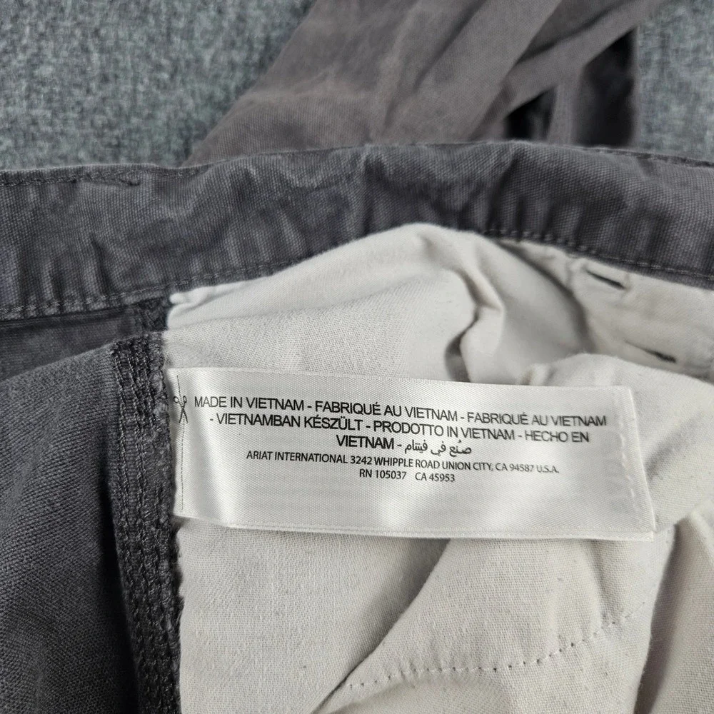 Ariat Rebar M4 Relaxed‎ Straight Grey Canvas Work Pants Mens 44x32 (Measures 30)